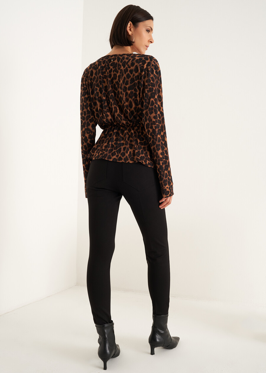 Pantaloni Kelly skinny in punto Milano NERO BLACKROSSO Donna , immagine n. 4