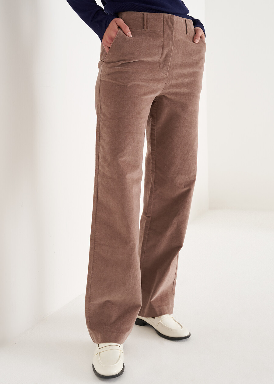 Pantalone Giorgia in velluto di cotone GRIGIO TORTORANERO BLACK Donna , immagine n. 2