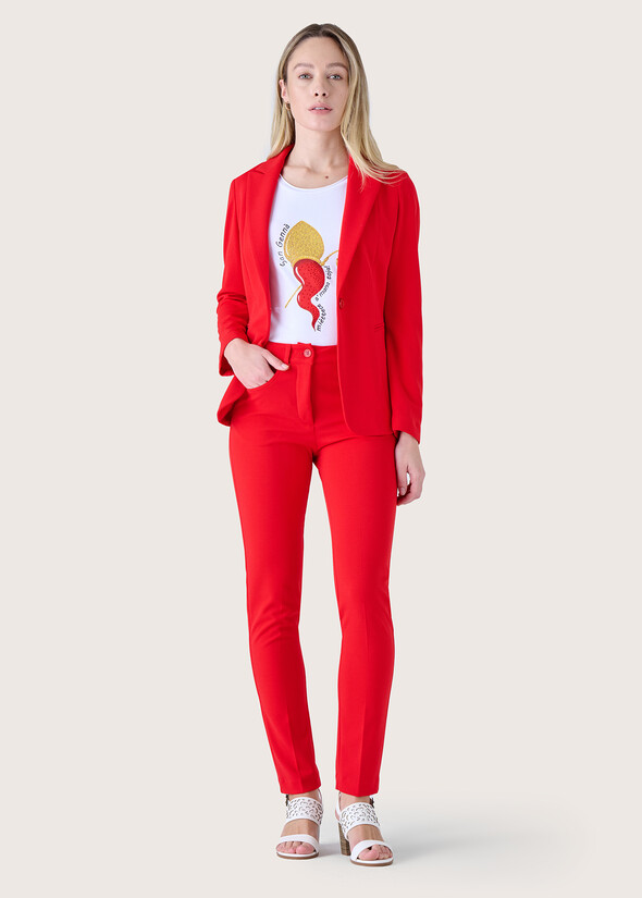 Kate screp fabric trousers ROSSO TULIPANO Woman null