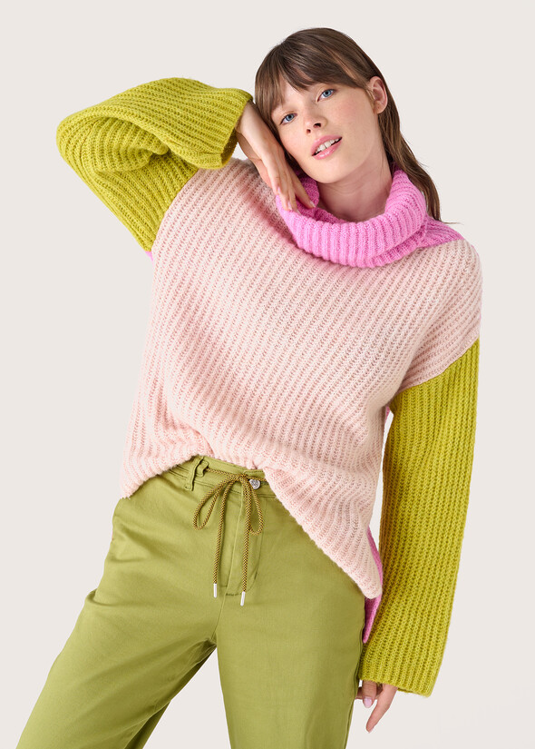Maglione colorblock Martina ROSA NUDO Donna null