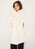 Presley padded coat with belt and faux fur collar BEIGE LATTE Woman image number 1