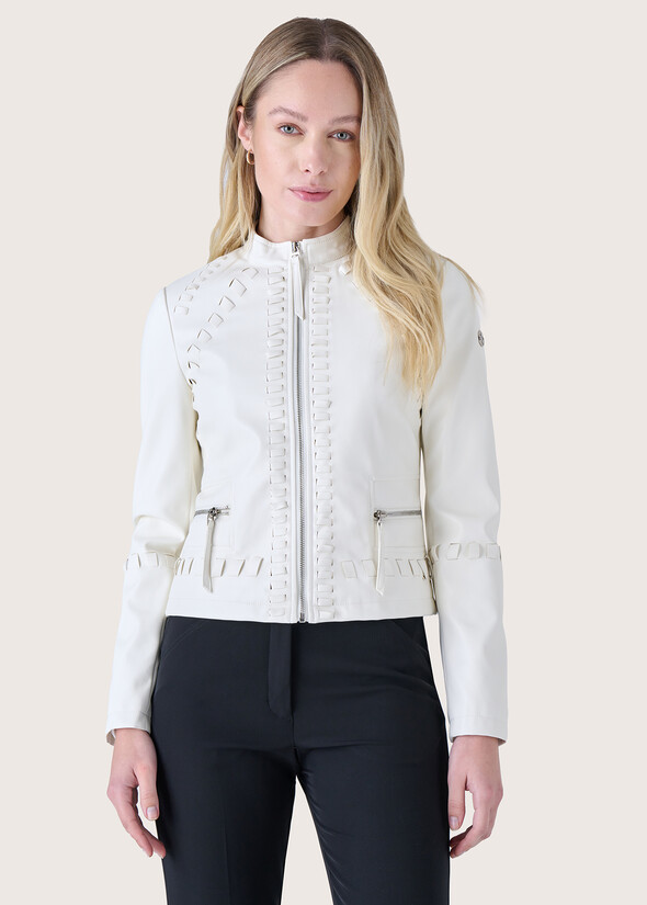 Gil eco-leather jacket BIANCO ORCHIDEA Woman null