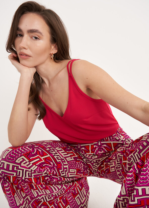 Telina V-Neck Tank Top ROSA FUCSIA Woman null