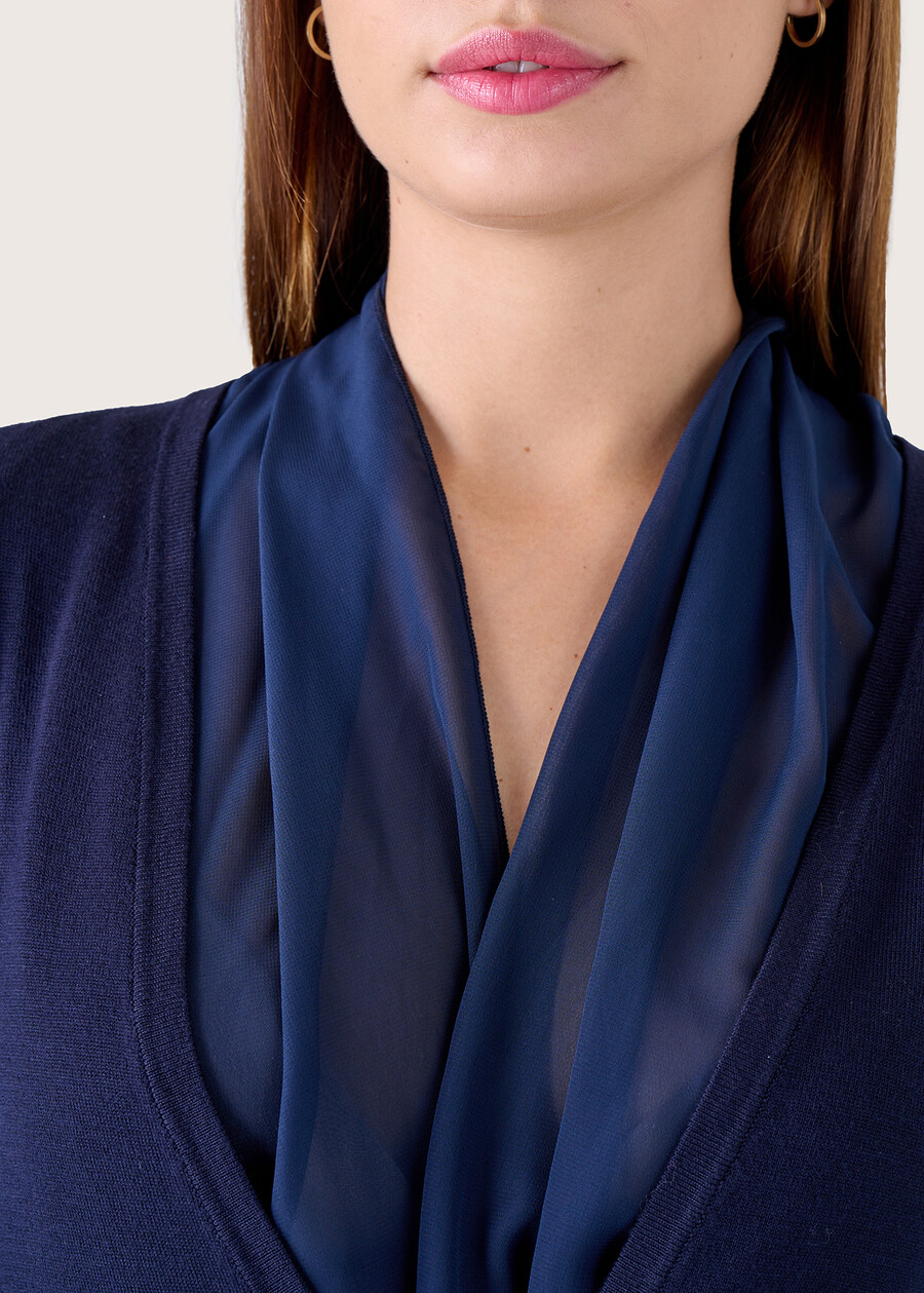 Cardigan Cerviana scollo sciallato BLU LAGUNA Donna , immagine n. 2