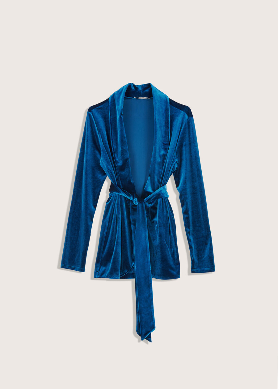 Coprispalle Colyn in velluto BLU COBALTO Donna , immagine n. 5