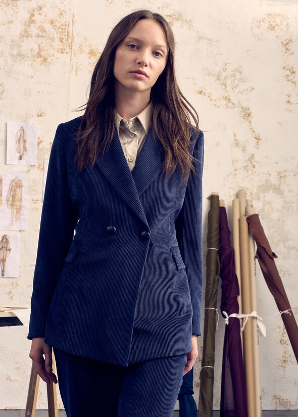 Guenda corduroy blazer BLUE OLTREMARE Woman null