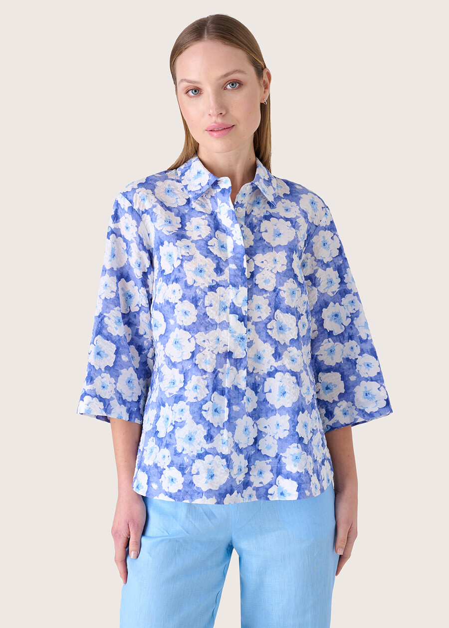 Caroly 100% cotton blouse BLU ABISSO Woman , image number 1