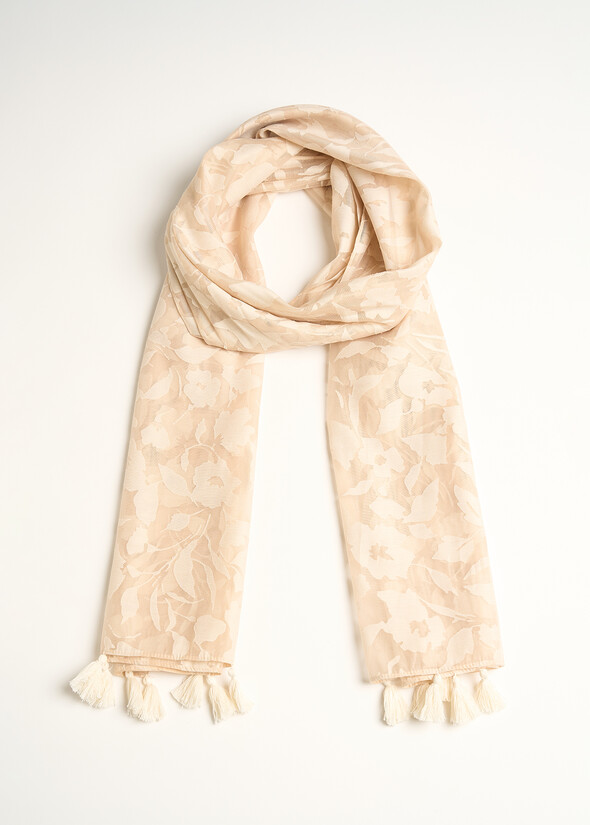 Sakura floral devor&eacute; scarf ROSA Woman null