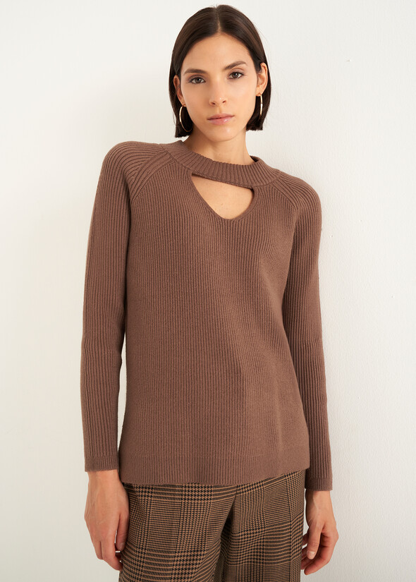 Marcella round-neck sweater MARRONE TERRA Woman null