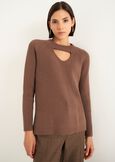 Marcella round-neck sweater VERDE ALGAMARRONE TERRA Woman image number 1