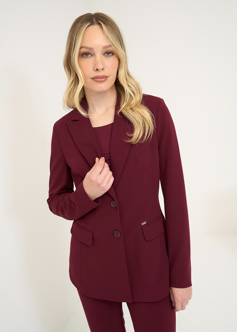 Blazer Giselle monopetto slim ROSSO BORDEAUXVERDE GARDENMARRONE Donna , immagine n. 1