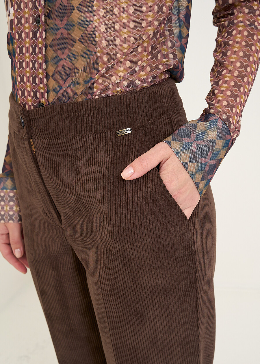 Pantaloni Alice a coste a sigaretta MARRONE Donna , immagine n. 4