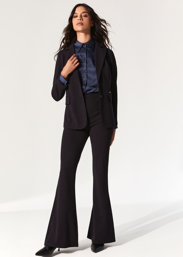 Pantalone Victoria a zampa BLUE DARK BLUE Donna null