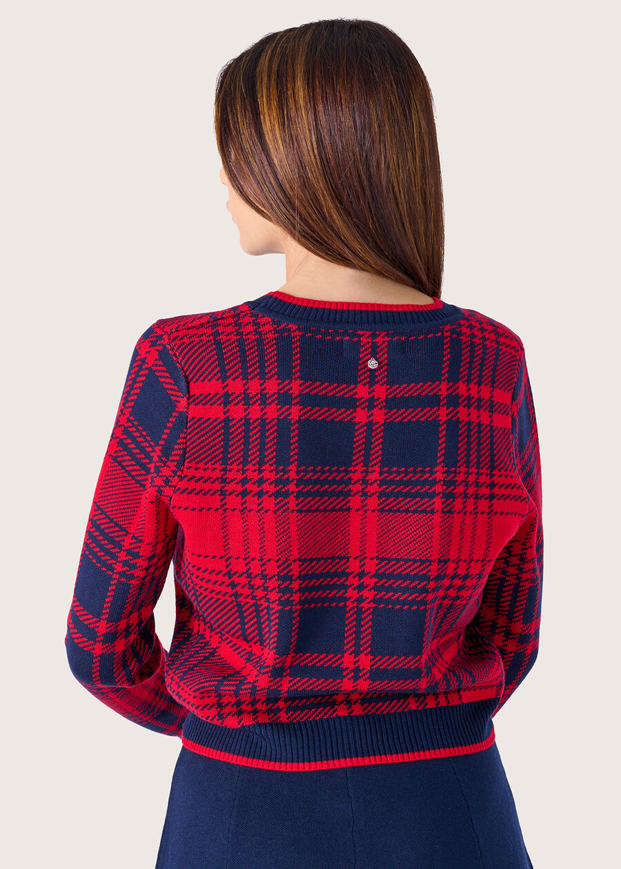 Maglia Maya fantasia check BLUE OLTREMARE  Donna , immagine n. 3