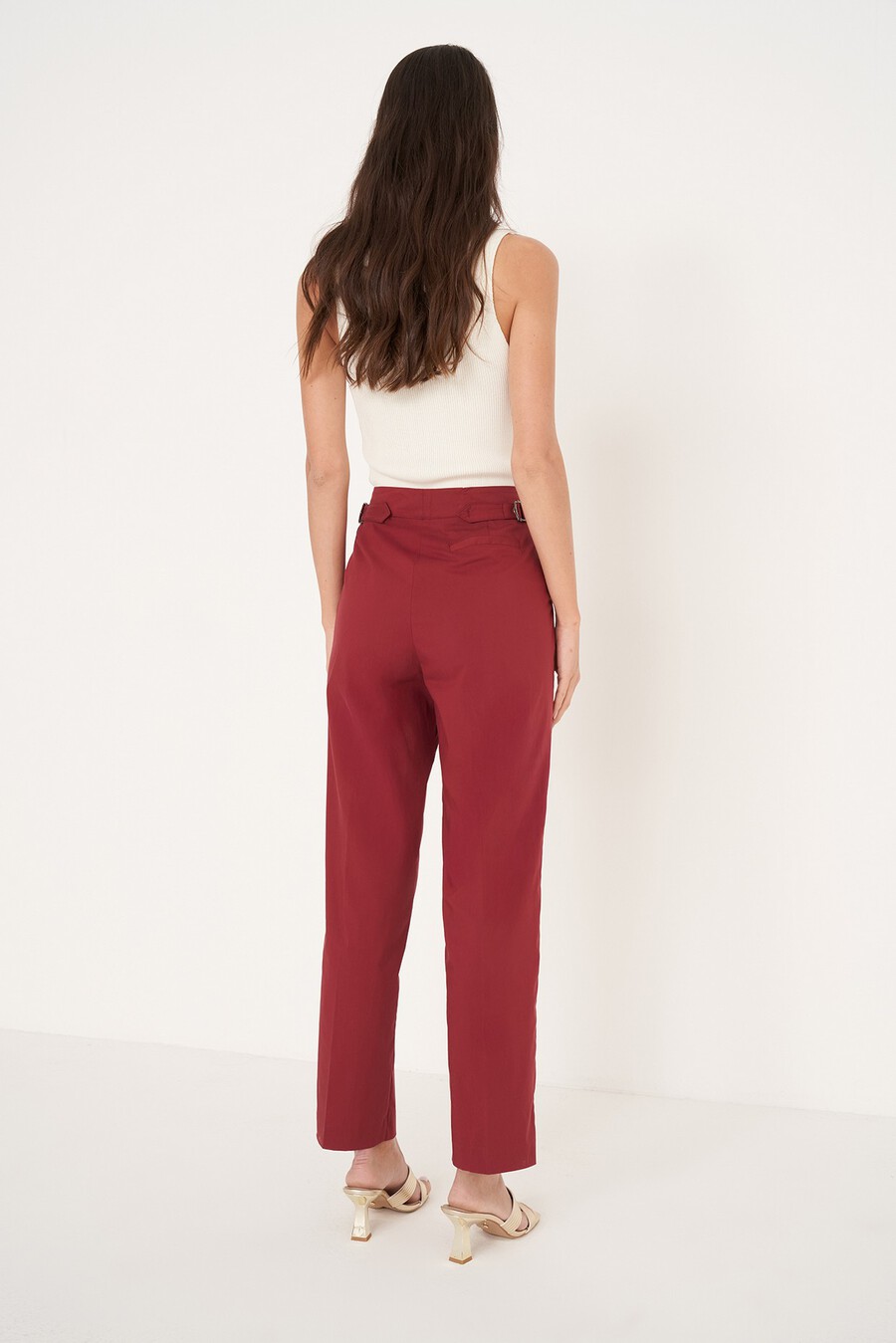 Pantaloni Principe in cotone
 ROSSO BORDEAUX Donna , immagine n. 4