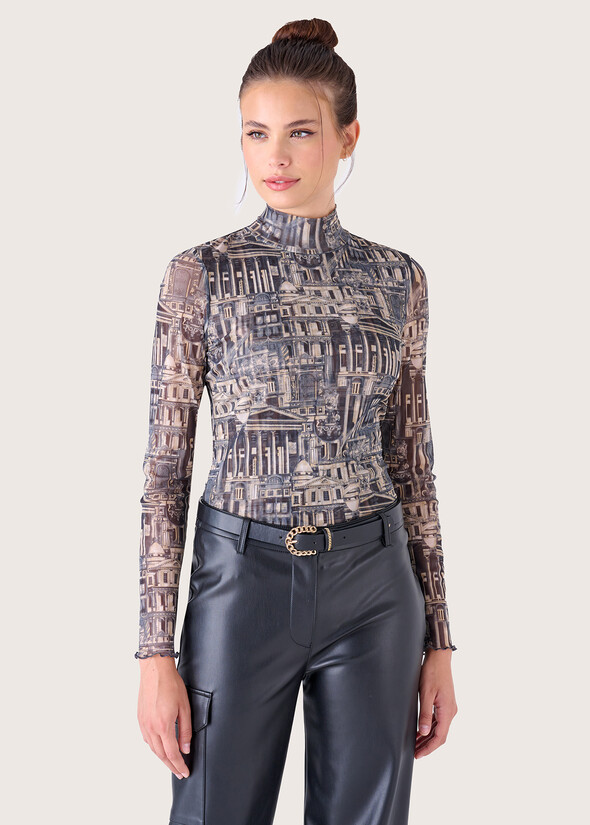 Maglia Sonic in tessuto mesh BLU GRAFITE Donna null