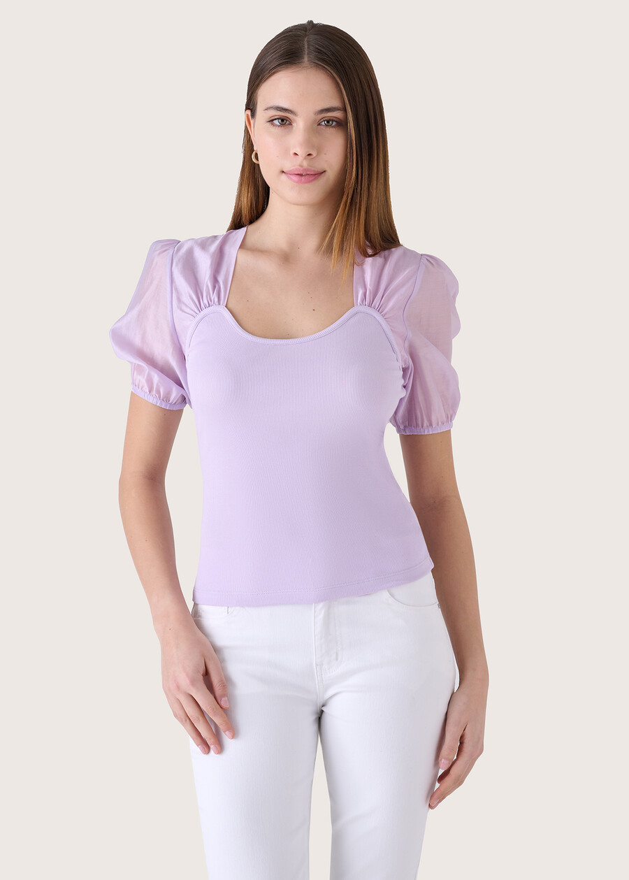 Sajan double fabric t-shirt ROSA CANDY Woman , image number 1