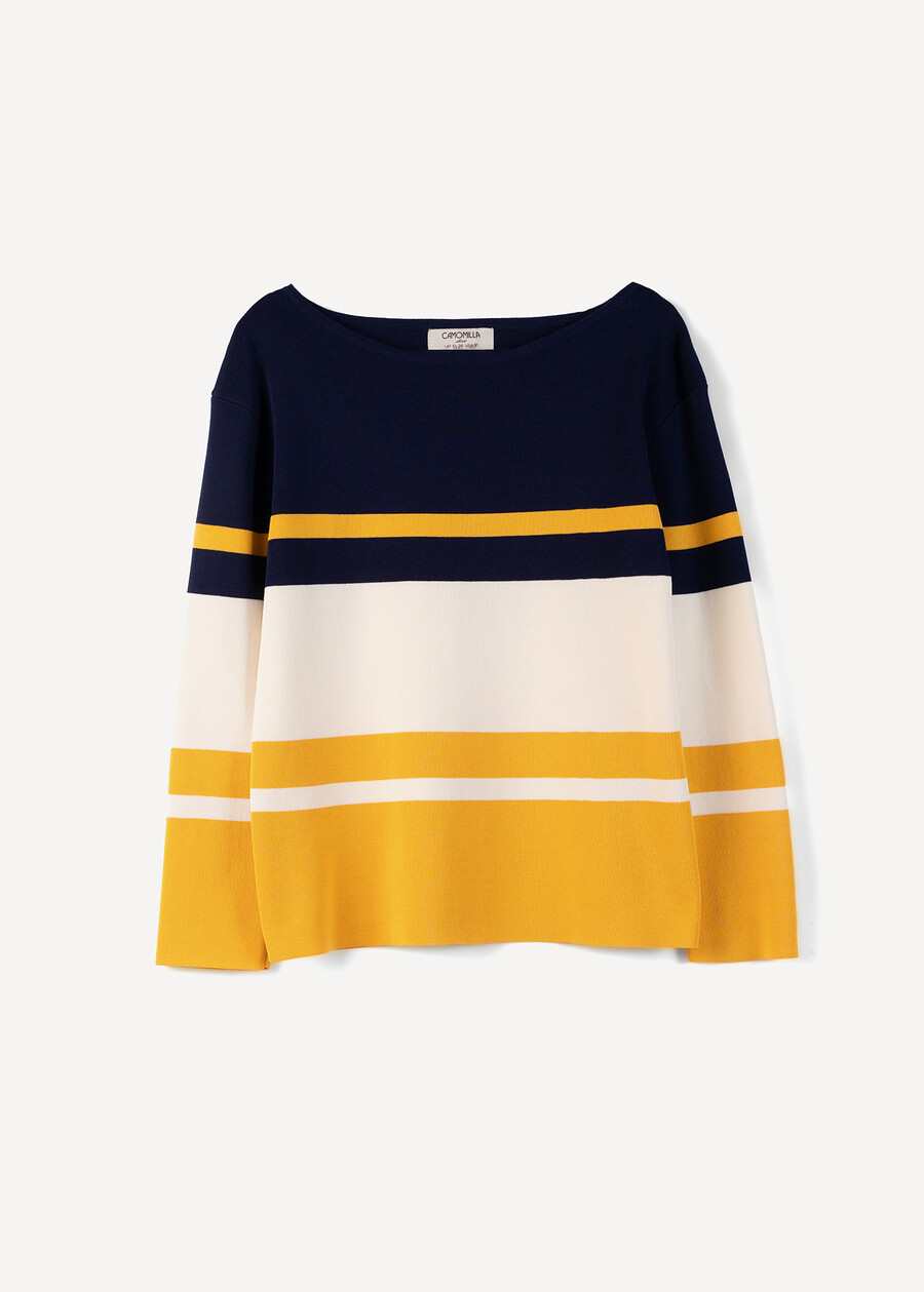 Melanie boat neck knit BLU Woman , image number 5