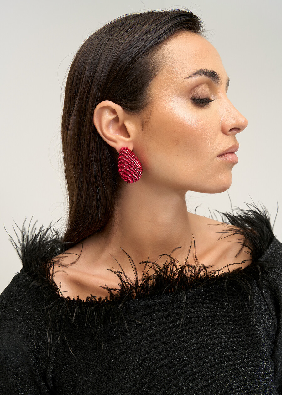 Orecchini Geky a goccia con perline ROSSO Donna , immagine n. 1