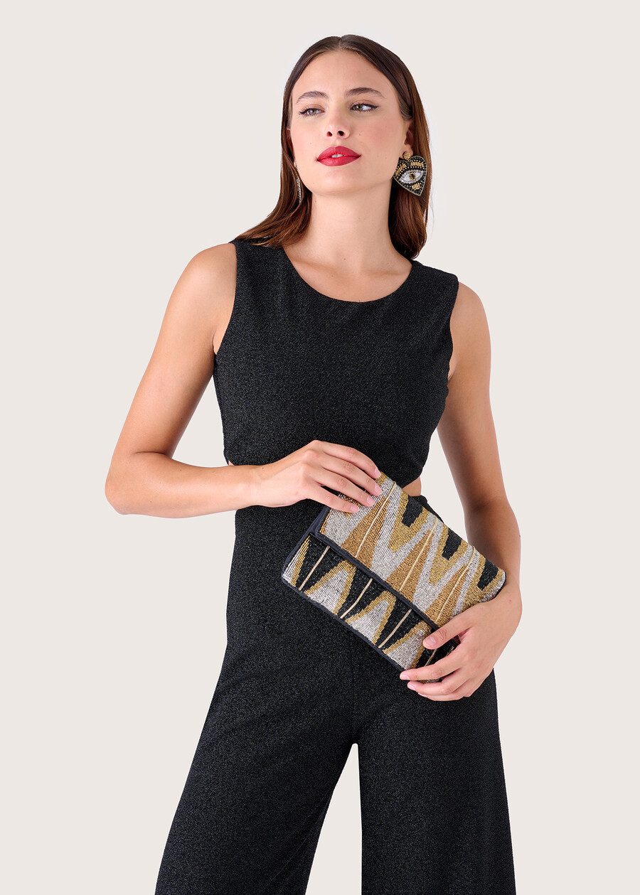Barsaba clutch bag with beads NERO BLACKBLU LAGUNA Woman , image number 1