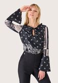 Rosa double-fabric blouse NERO Woman image number 1