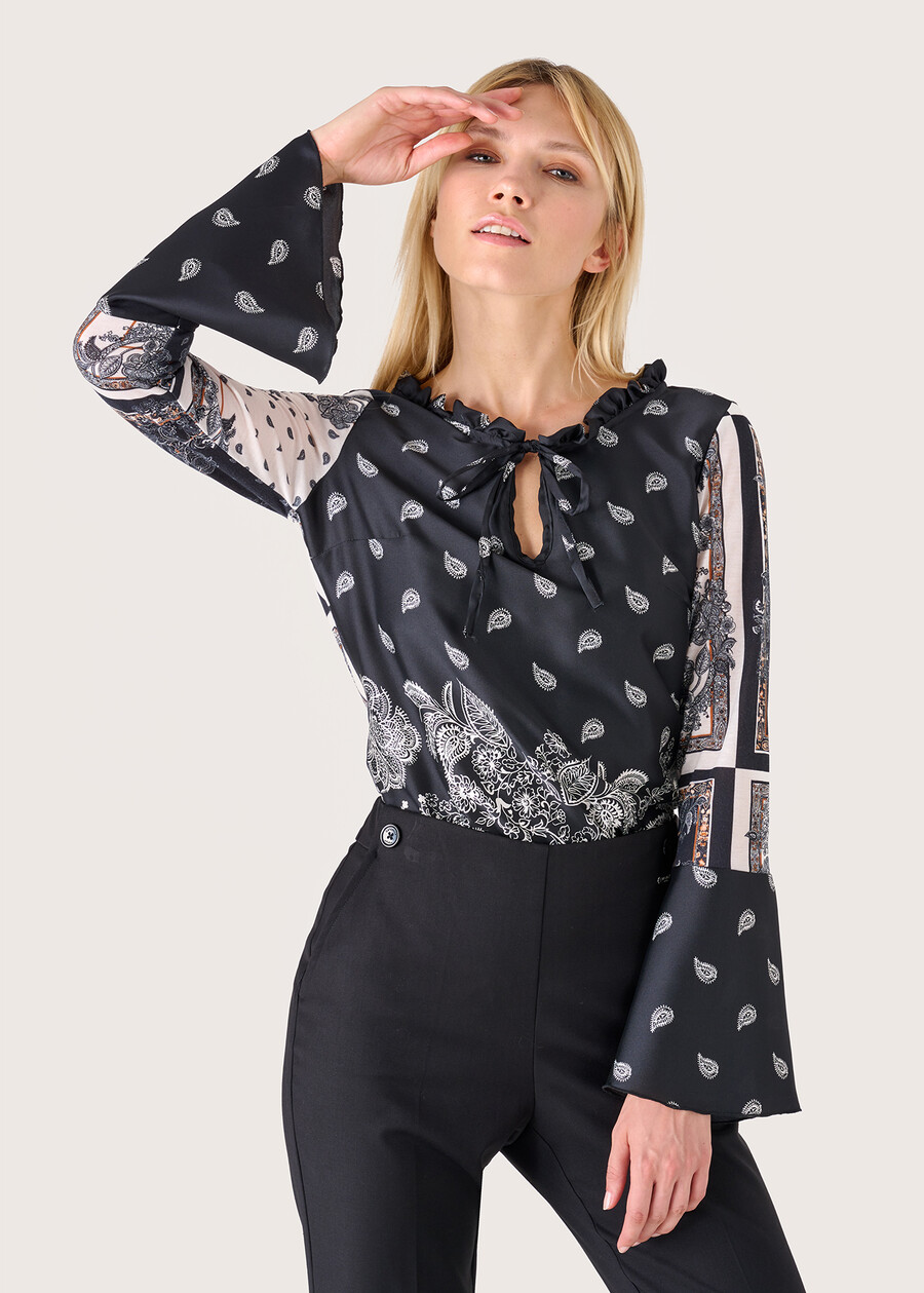 Rosa double-fabric blouse NERO Woman , image number 1