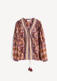 Bruny lurex print blouse ROSSO BORDEAUX Woman image number 6