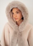 Mantella Moyra in maglia ed ecopelliccia NERO BLACKBEIGE LATTE Donna immagine n. 3