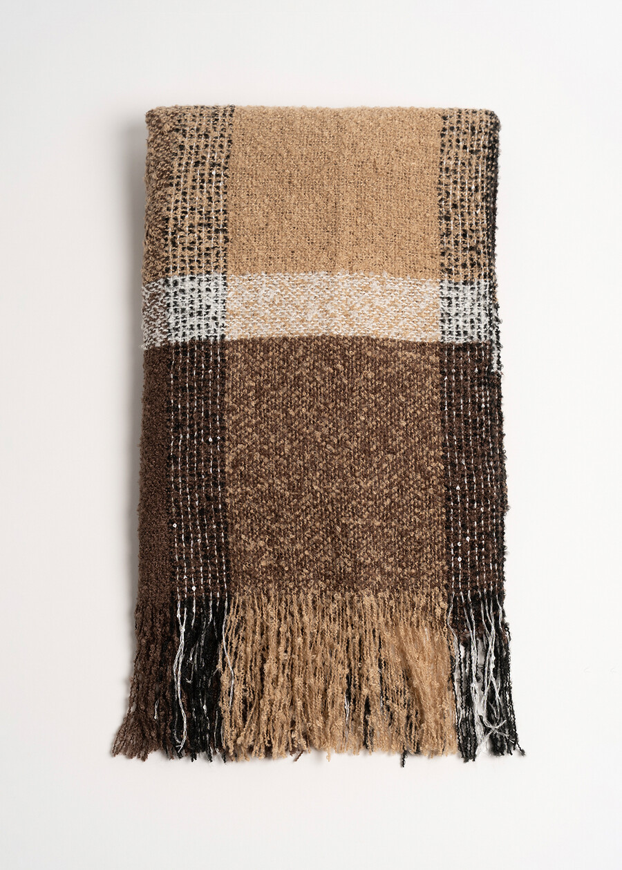 Sciarpa Sonya macro check bouclé MARRONE CAFFEROCHF Donna , immagine n. 2