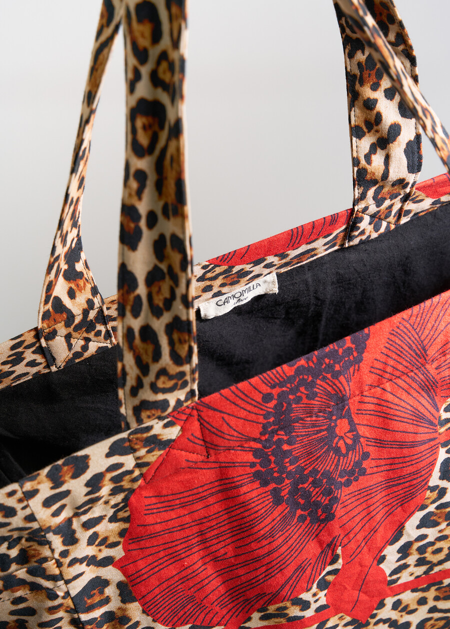 Borsa Briana animalier e fiori ROSSO Donna , immagine n. 3