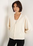 Clarence V-neck cardigan ROSSOBEIGE LATTE Woman image number 1