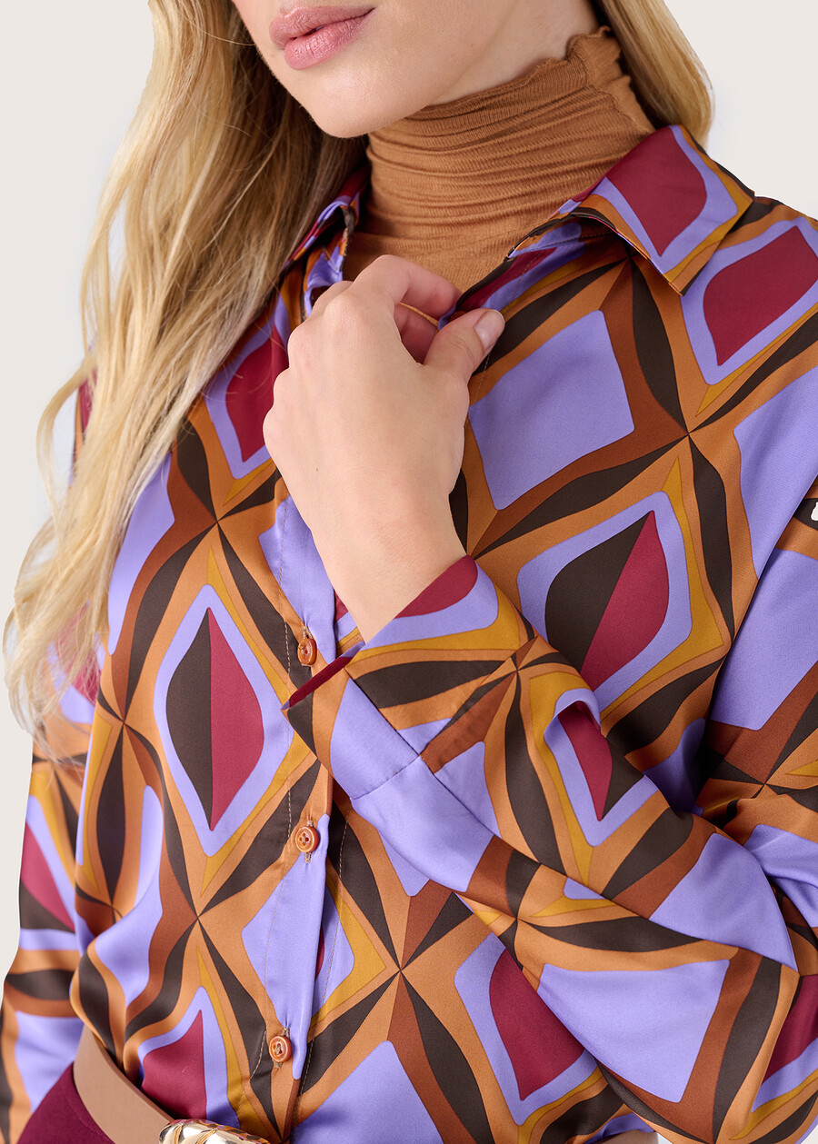 Costant satin shirt ROSSO SYRAH Woman , image number 2