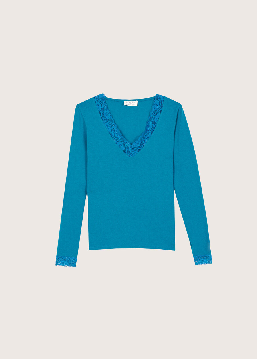 Sery modal cotton jersey BLUE COLONIALMARRONE SUGHERO Woman , image number 4
