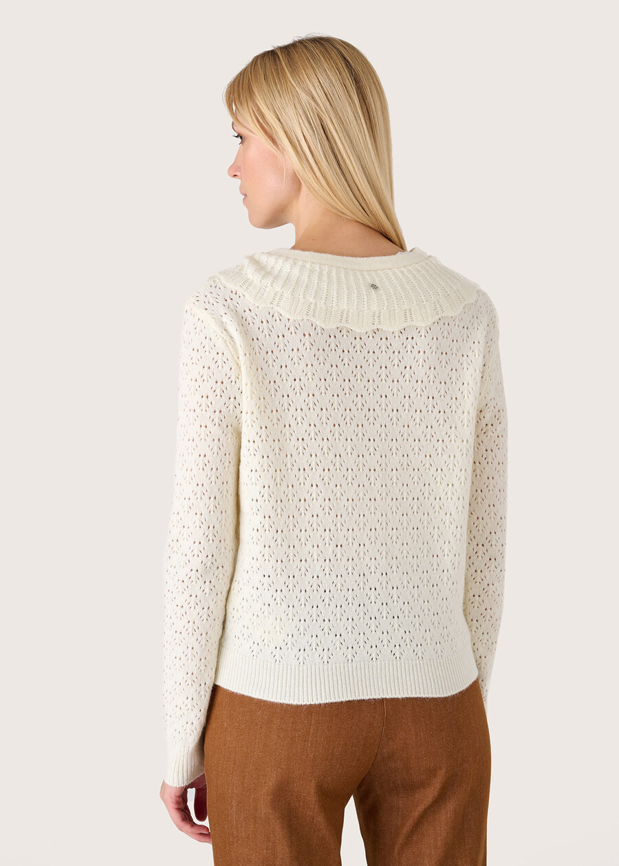 Cardigan Cory con maxi colletto BEIGE LANAMARRONE CASTAGNA Donna , immagine n. 3