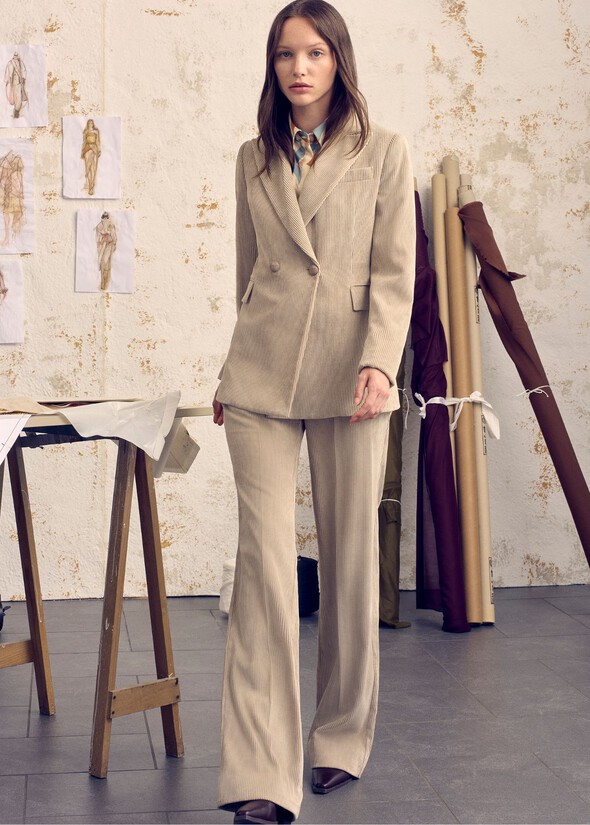 Giorgia trousers in corduroy BEIGE GREIGE Woman null