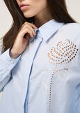 Cataya cotton inlay shirt BIANCO WHITEAZZURO AZZURRO Woman image number 2