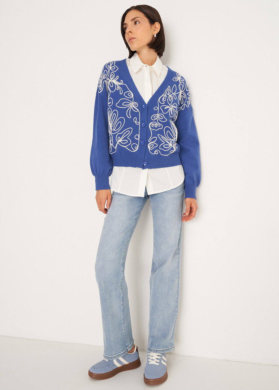 Cardigan Cross con ricamo frontale BLUBEIGE Donna , immagine n. 4