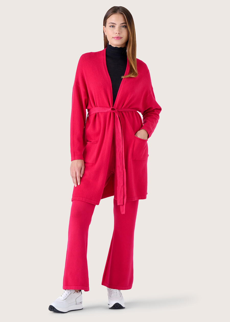 Circus long cardigan ROSSO MAGENTABLU GRAFITE Woman , image number 4