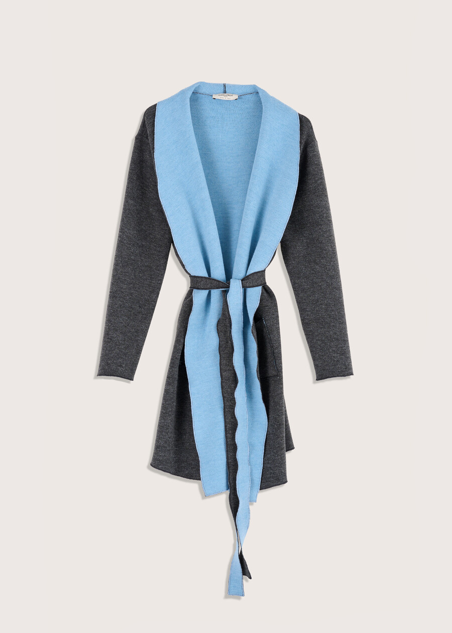 Cardigan Cleo in poliviscosa GRIGIO DARKGREYBEIGE TAUPE Donna , immagine n. 1