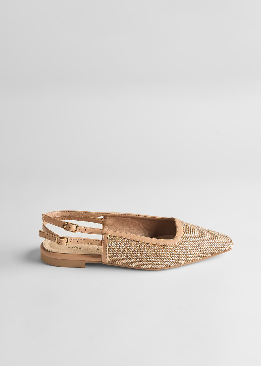 Slingback Samoa tessuto stuoia BEIGE DOESKIN Donna , immagine n. 4