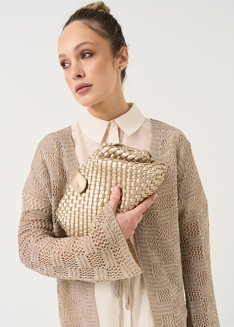 Brassina metallic leather pochette GOLD Woman , image number 1