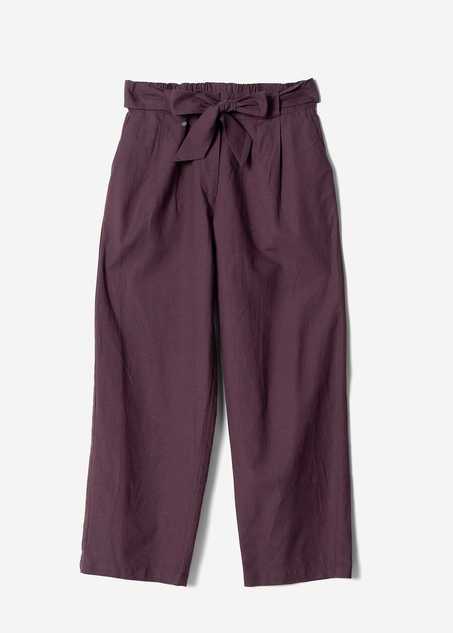 Penty linen-blend trousers
 VIOLA MELANZANABIANCO BURRO Woman , image number 5