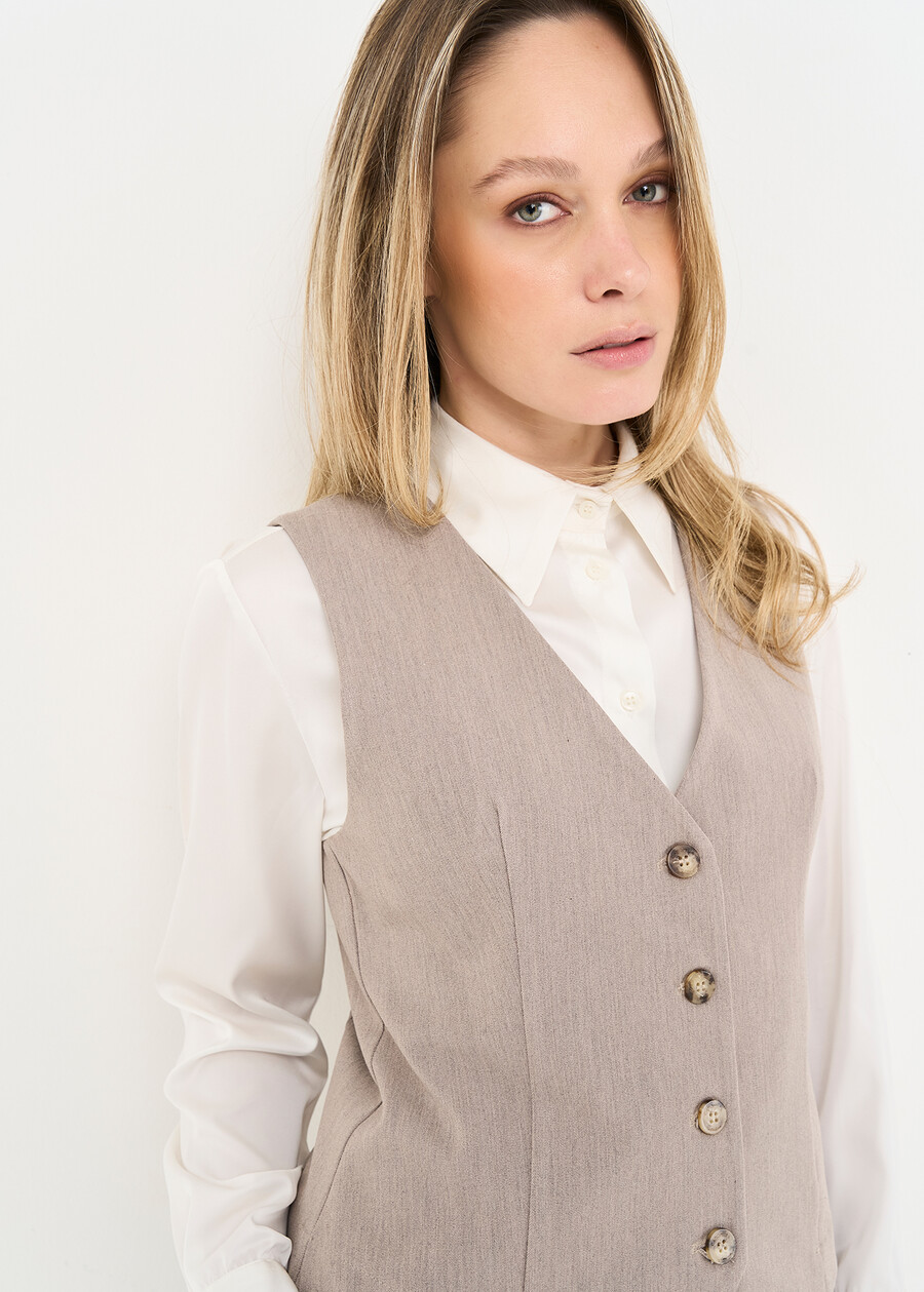 Gilet Gilles in poliviscisa BLUGRIGIO TORTORA Donna , immagine n. 2