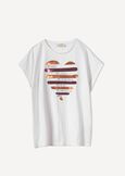 T-shirt Shirley con cuore di paillettes BIANCO WHITE Donna immagine n. 5