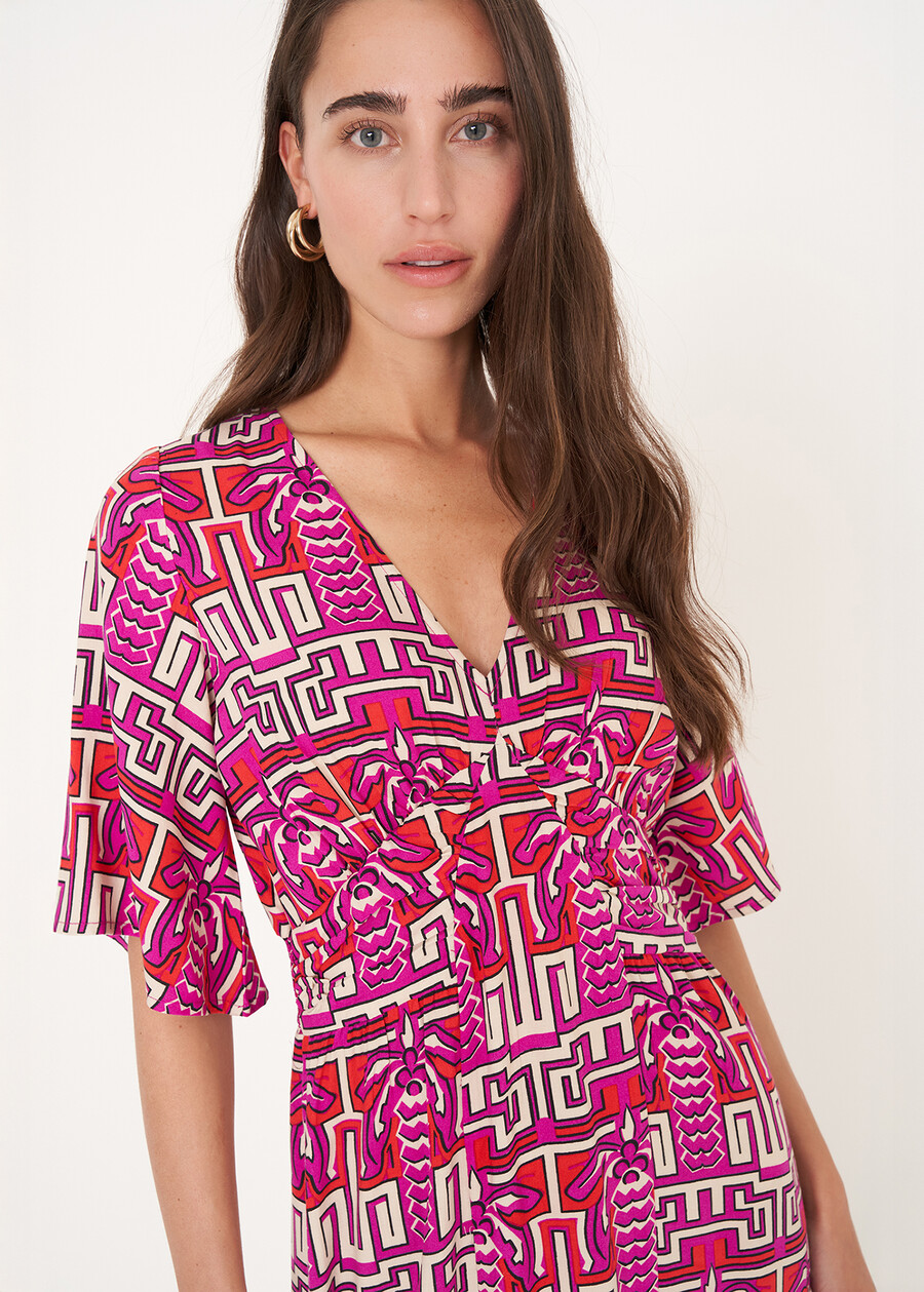 Abito Amira Fantasia Geometrica VERDEROSSO Donna , immagine n. 2