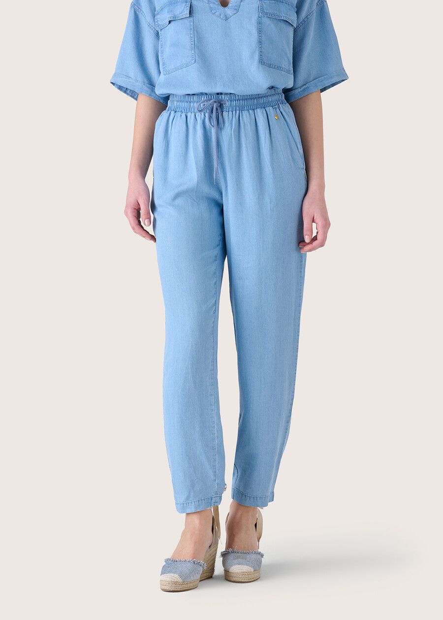 Pizzo 100% lyocell trousers DENIM Woman , image number 2