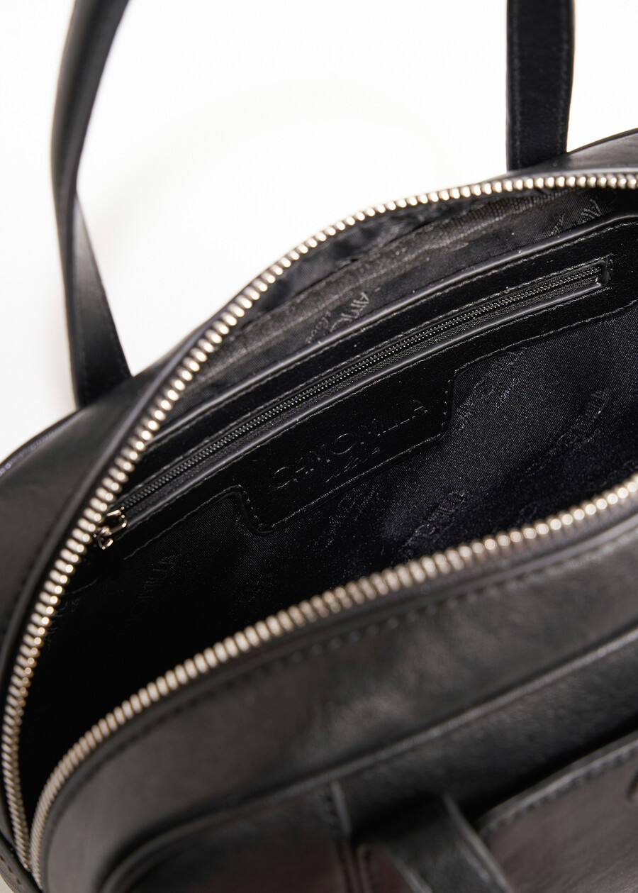 Bessie faux leather duffle bag NERO BLACKMARRONE CAFFE Woman , image number 4