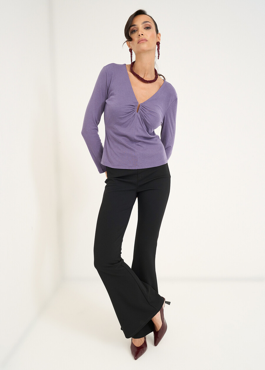 Pantaloni Victoria a zampa ROSSO BORDEAUXVERDE GARDENMARRONENERO Donna , immagine n. 1