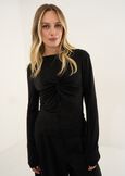 T-shirt Soraya aderente in lurex NERO Donna immagine n. 1