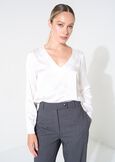 Blusa Beatrice con scollo a V NERO BLACKBIANCO WHITEBLU Donna immagine n. 1